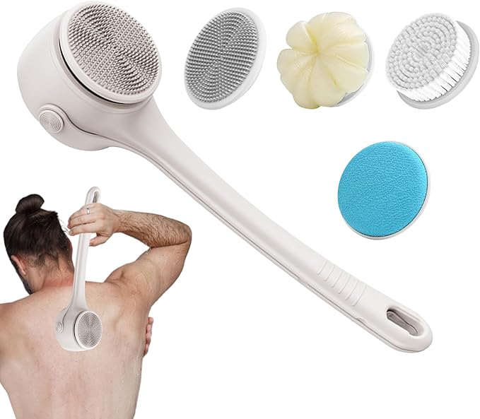 Electric Shower Brush,Electric Bath Cleaning Scrubber - Cordless Body Cleaning Brush,for Shower Bathroom Toilet Hotel Home Family Spa
