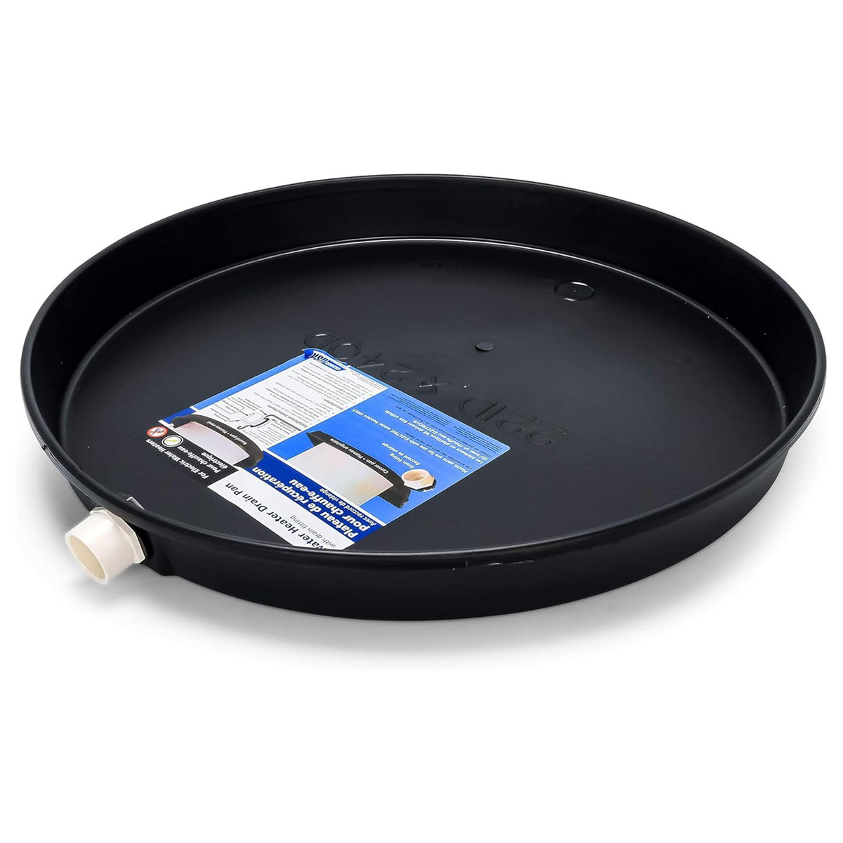 Camco Plastic Electric Water Heater Drain Pan with Fitting, 22 In - Image 1