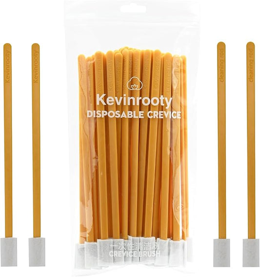 50PCS Crevice Cleaning Brush Tool Kit - Disposable Toilet Brush & Seat Cleaner (Yellow)