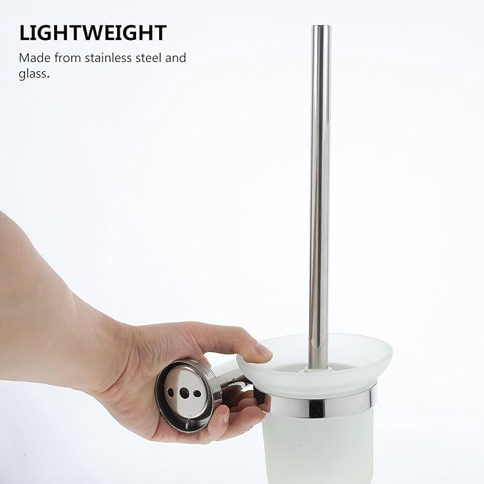 BESPORTBLE Stainless Steel Toilet Bowl Cleaning Brush with Holder, Thick 304 Metal Toilet Scrub Brush Set for Bathroom Deep Cleaning and Home Accessories
