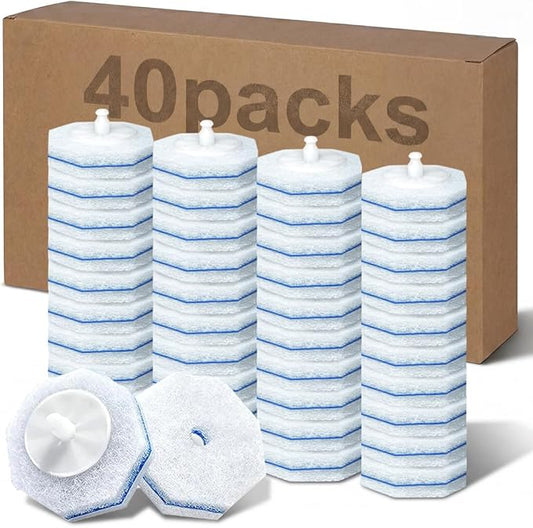 40 Count Toilet Wand Cleaner Refills for Clorox, 5X Cleaning Power Disposable Prefilled Toilet Cleaning Scrubbers, No Falling Apart, Fresh Fragrance