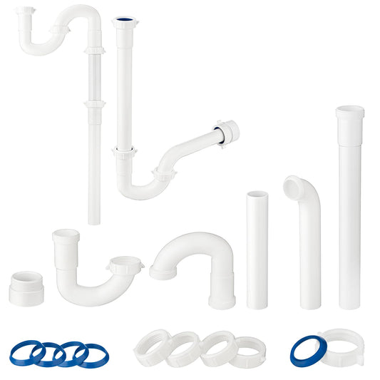 (1 Pack) Yariwiz 1-1/4 inch White Bathroom Drain Kit - Image 1