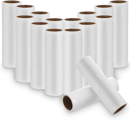 6.3 inch Wide Lint Roller Refills, Value Pack 16 Rolls Extra Sticky Lint Rollers Refill, Pet Hair Sticky Roller Refills for Floor, Couch, Carpet, Bed, Clothes(Pack of 16, Total 960 Sheets)