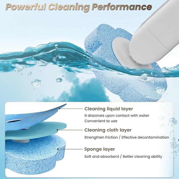 HomeBeyond Disposable Toilet Brush, Toilet Cleaning System with 24pcs Refills Brush, Extended Handle Bowl for Hygienic Bathroom Maintenance, Bathtub