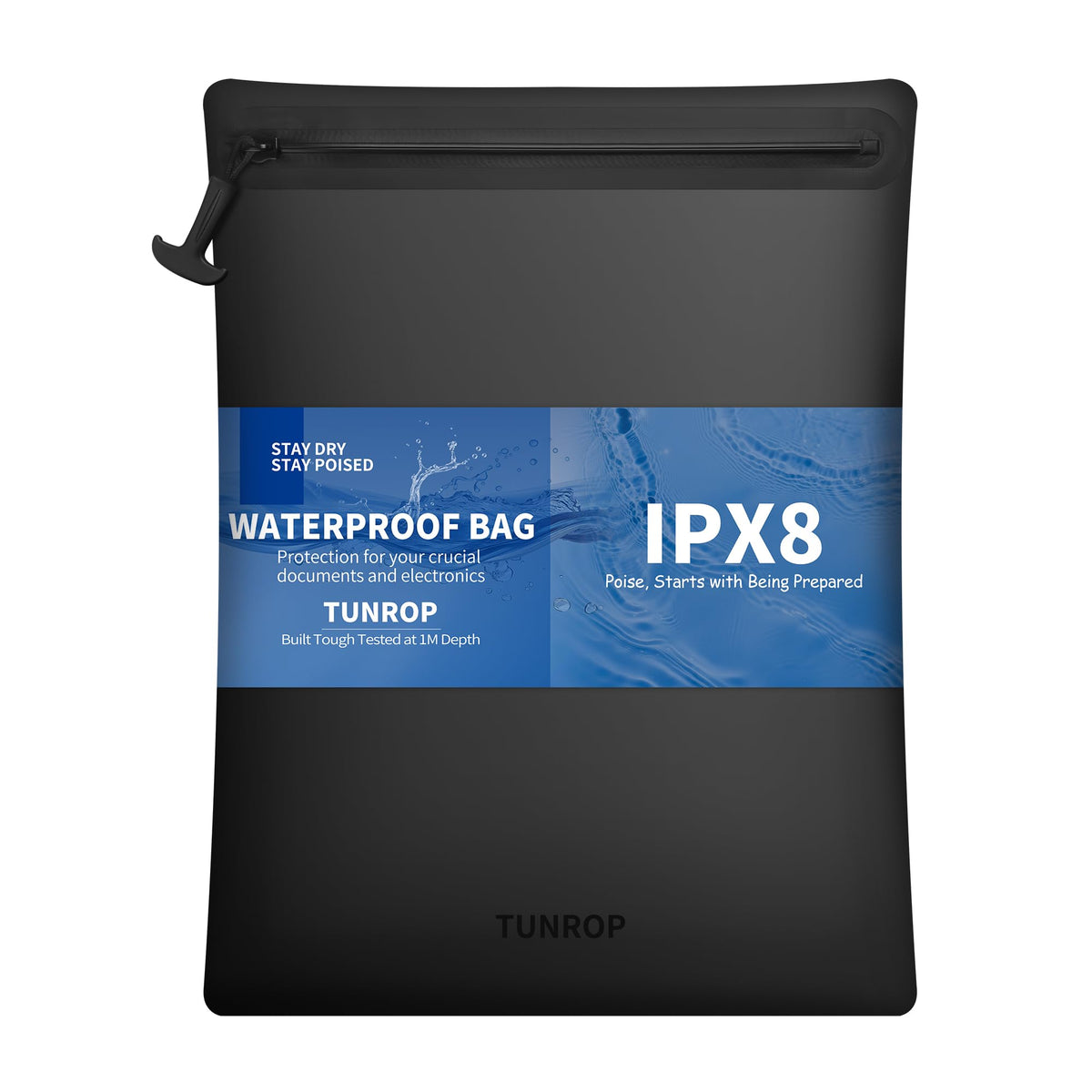 IPX8 Waterproof Document Bag: 15.3x11.8" Zipper Pouch - Image 1
