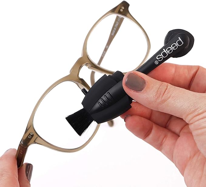 CarbonKlean Peeps Glasses Cleaner - for Eyeglasses, Reading Glasses, and More - Lens Cleaner with Carbon Microfiber Tech-Injected Red-3 Count (Pack of 1)