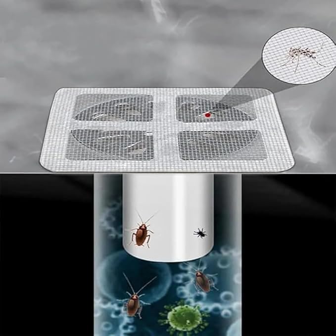 20 Pcs Disposable Shower Drain Hair Catcher Mesh Stickers, Bathroom Drain Trap Fine Mesh Kitchen Drain Strainer, Fits Dishwasher, Microwave, Freezer, Refrigerator