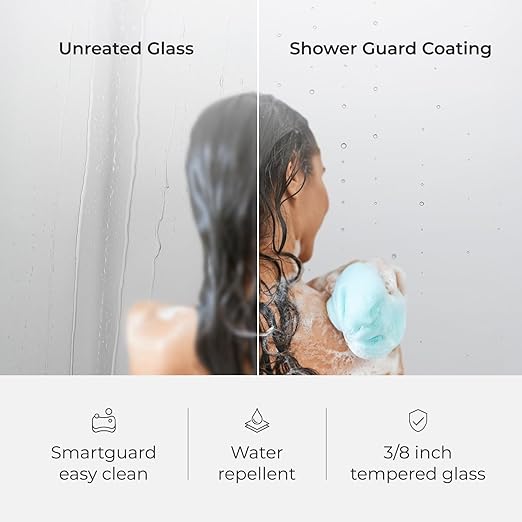 Fab Glass and Mirror Frameless Shower Door - 3/8" SGCC Tempered Safety Glass with SmartGuard Coating - Single Hinged Design - 30" x 72" Brushed Nickel Finish