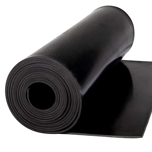 TORRAMI Neoprene Rubber Sheet Roll 1/8 (.125) Inch Thick x 18 Inch Wide x 10 Feet for DIY Gaskets, Pads, Seals, Crafts, Flooring,Cushioning of Anti-Vibration, Anti-Slip