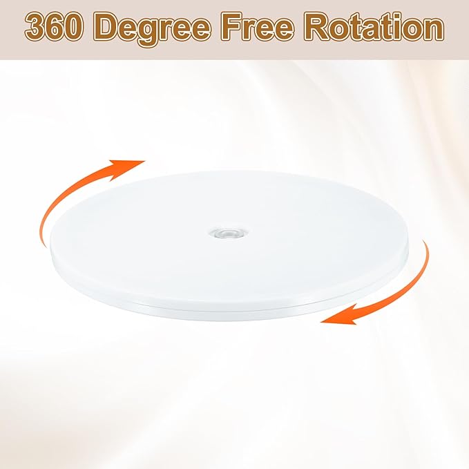 uxcell 1Pack Acrylic Lazy Susan Turntable, 8" Spinner Lazy Susan Turntable Organizer, Acrylic Ball Bearing Rotating Tray for Pantry Spice Rack Decorating, White