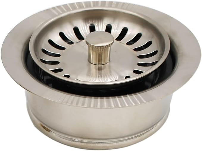 Westbrass A2089SEV-07 3-1/2" Kitchen Sink Waste Disposal Drain Flange and Basket Strainer, Satin Nickel