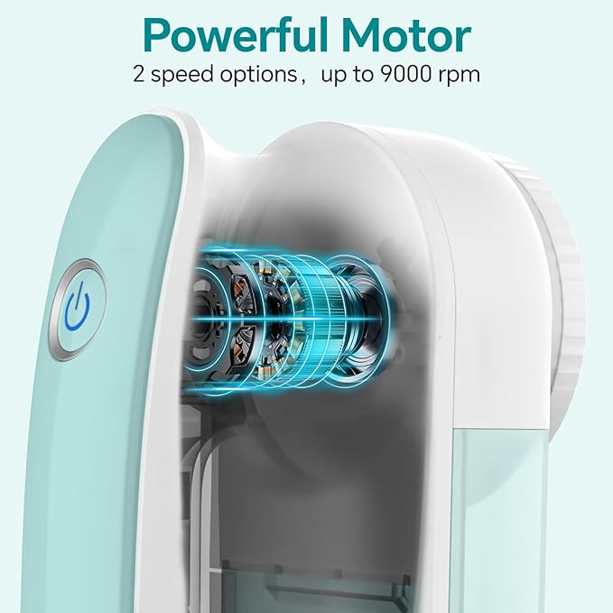 BEAUTURAL Fabric Shaver and Lint Remover, Rechargeable Electric Sweater Shaver with 2 Speeds, 6 Leaf Blades, Portable Pilling Remover for Clothes, Furniture, Blankets