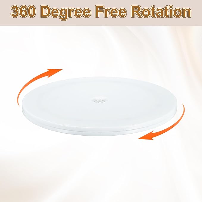 uxcell 2Pack Acrylic Lazy Susan Turntable, 9" Spinner Lazy Susan Turntable Organizer, Acrylic Ball Bearing Rotating Tray for Pantry Spice Rack Decorating, White