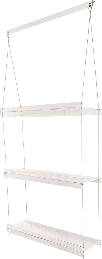 Hanging Acrylic Shelves for Windows (22" Wide, 3 Shelves - 46" Tall)