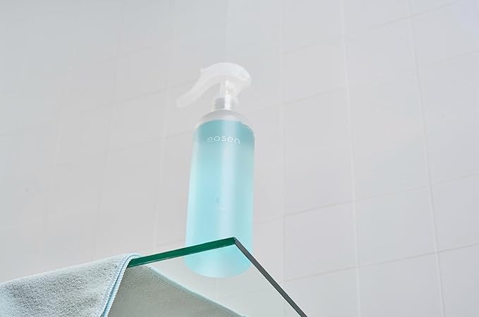 easen Glass Cleaner Spray - Streak-Free Shine, Plant-Based, Safe on All Glass & Mirrors, Refillable bottle and powder, 10 fl oz