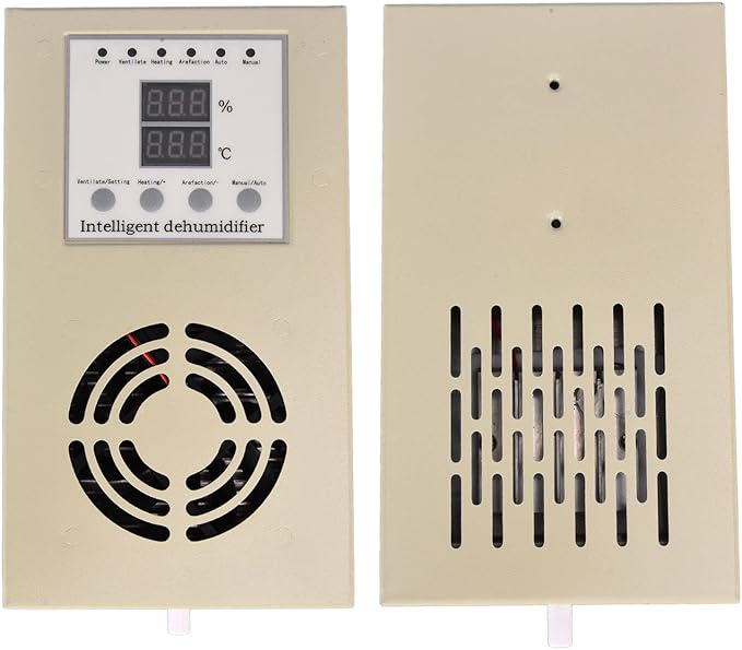 Closet Dehumidifier, Drainage Fully Functional Dehumidifier Controller Fan Type, Dehumidification Device with Temperature Probe for Control Cabinets, Furniture