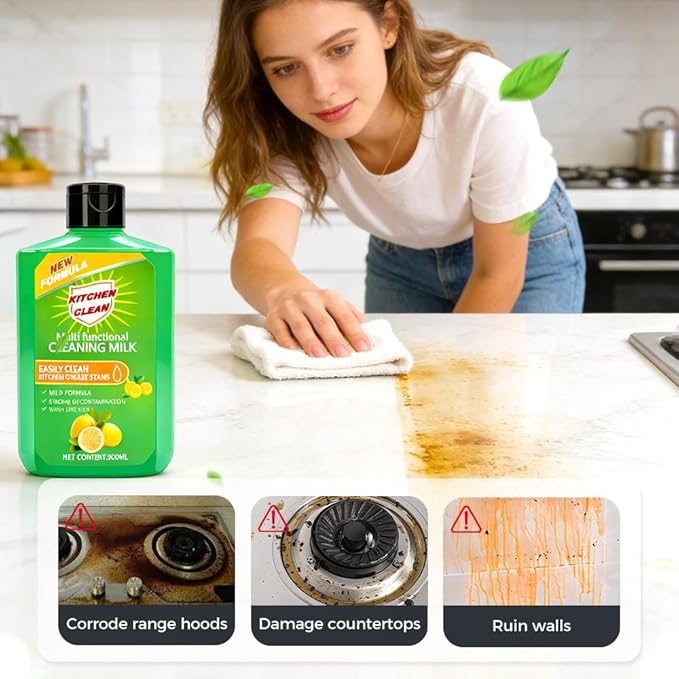 2026 Upgrade Powerful Multifunctional Cleaner, Cleaning Milk House Cleaner, Powerful Concentrated Cleansing Lotion, Multi Functional Effective Cleaning Milk for Household Kitchen and Bathroom (2pcs)