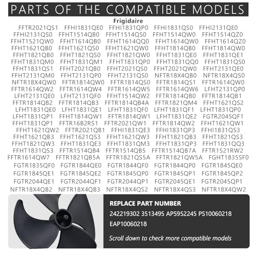 242219302 Refrigerator Evaporator Motor Fan Blade - Image 7