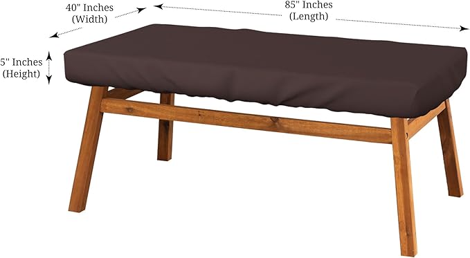 Covers & All Rectangle Table Top Cover, 12 Oz Waterproof UV & Weather Resistant Patio Table Cover, Outdoor Table Cover for Patio Furniture (85" L x 40" W x 5" H, Coffee)