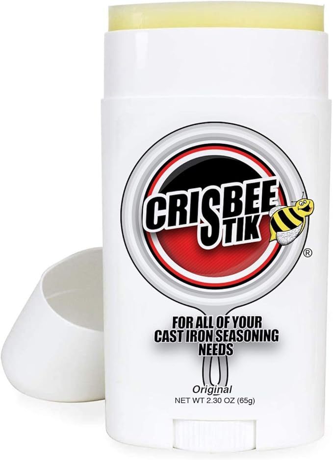 Crisbee Cast Iron Seasoning Brush Combo - Crisbee Stik & Bamboo Brush - Maintain a Cleaner Non-Stick Skillet - Perfect for Cast Iron and Carbon Steel Cookware