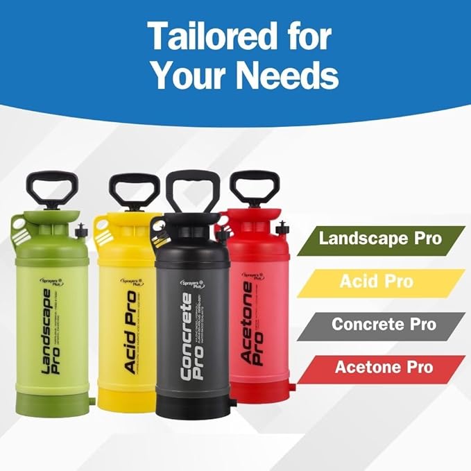 Sprayers Plus Acid Sprayer 2 Gallon, Acid Pro Compression Sprayer, Chemical Resistant, Leak-Free, for Acid Stain Muriatic Acid