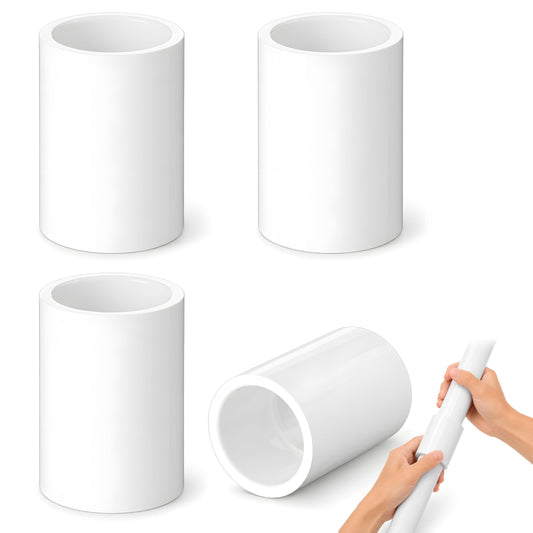 4 Pcs 2 Inch PVC Coupling Fittings, Socket x Socket - Image 1