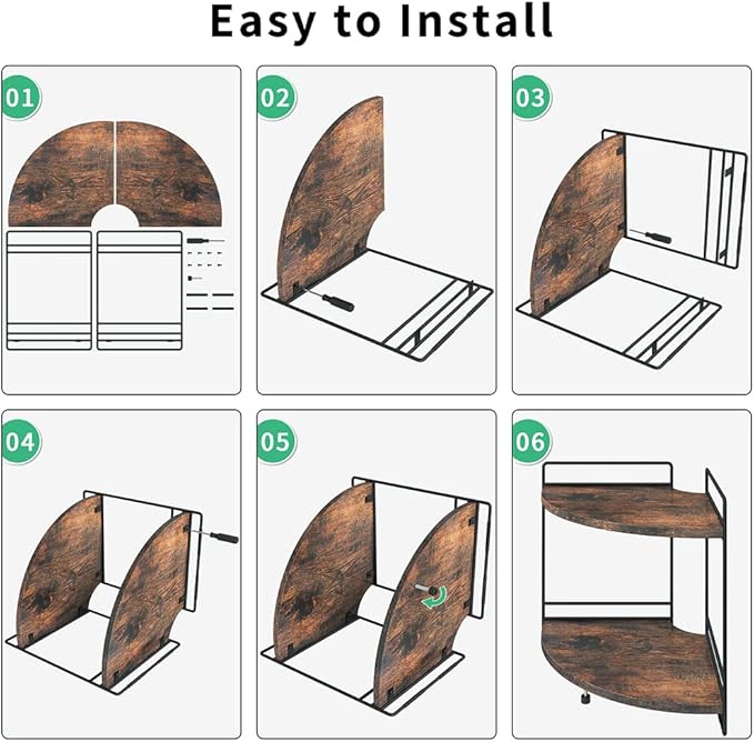 2 Tier Corner Shelf, Bathroom Organizer Countertop, Wooden Bathroom Trays for Counter Vanity Organizer, Makeup Cosmetic Storage Shelf, Kitchen Spice Rack, Rustic Brown
