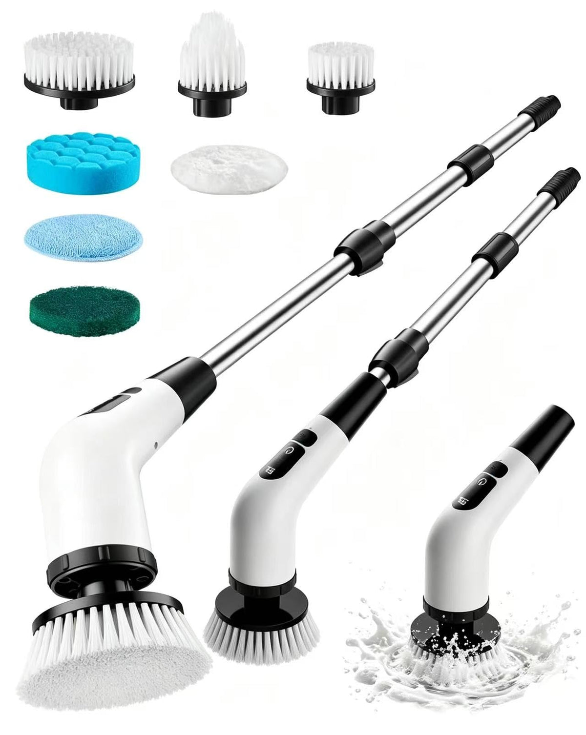 Electric Spin Scrubber, Shower Scrubber with Long Handle - Image 1