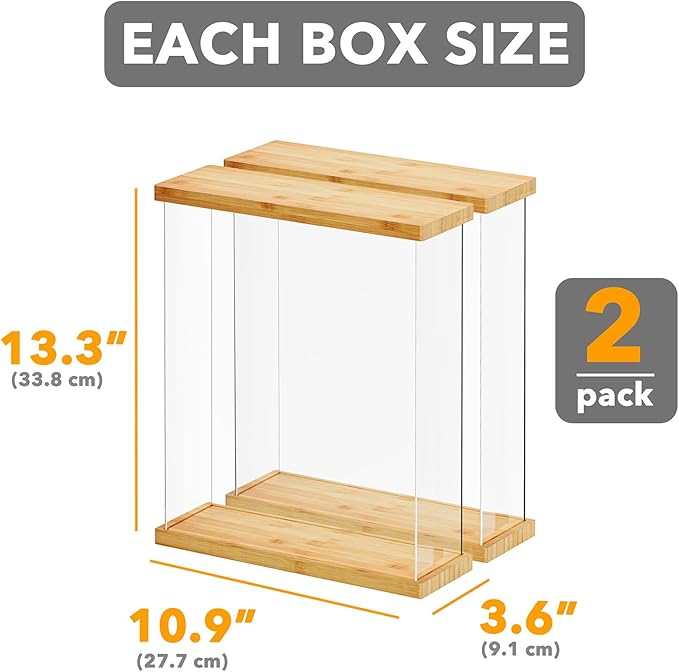 SpaceAid Bamboo Food Storage Container - Airtight Cereal Containers with Lids, Kitchen Cereal Canisters Pantry Organizers and Storage for Rice, Flour, Coffee, Snack, Large 2 Pack