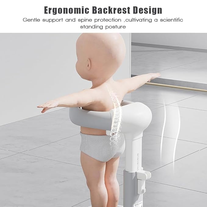 Baby Shower Stand 2025 Upgraded, Removable base, Shower Standing Support with Adjustable Height and Armrest, Bath Stand with Anti-Skip and Shower Head Holder, Ideal Gift for Infants 6-36 Months (pink)