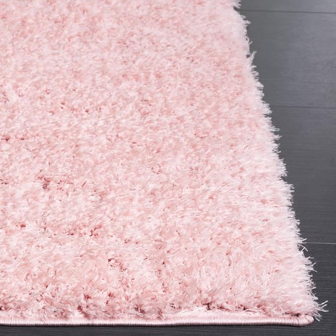 SAFAVIEH Lindsay Shag Collection Area Rug - 9' x 12', Pink, Contemporary Design, Ideal for High Traffic Areas in Living Room, Bedroom & Dining Room (LNS560U-9)