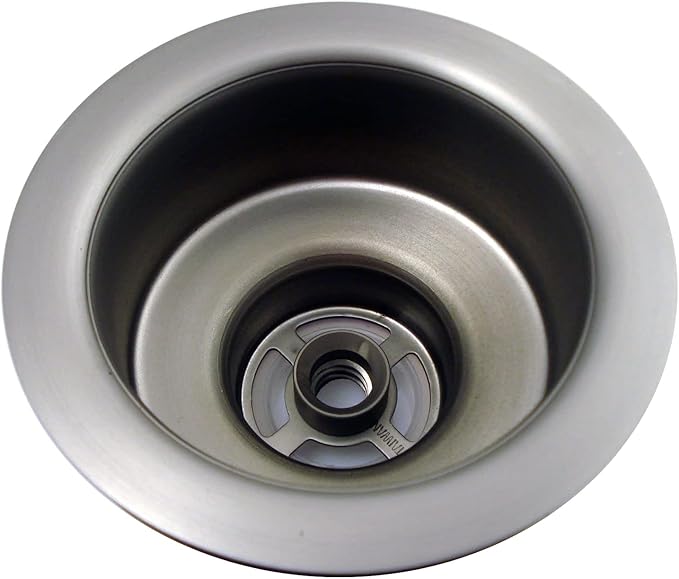 Mr. Scrappy 3.5" Sink Drain Assembly with Twist Lock Basket Strainer, Solid Brass, Brushed Nickel