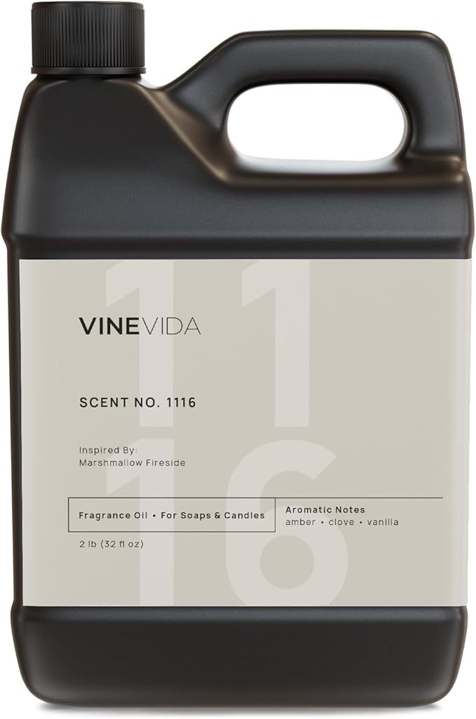 VINEVIDA [32oz] Marshmallow Fireside Fragrance Oil for Candle Making - Made in USA Natural Candle Scents