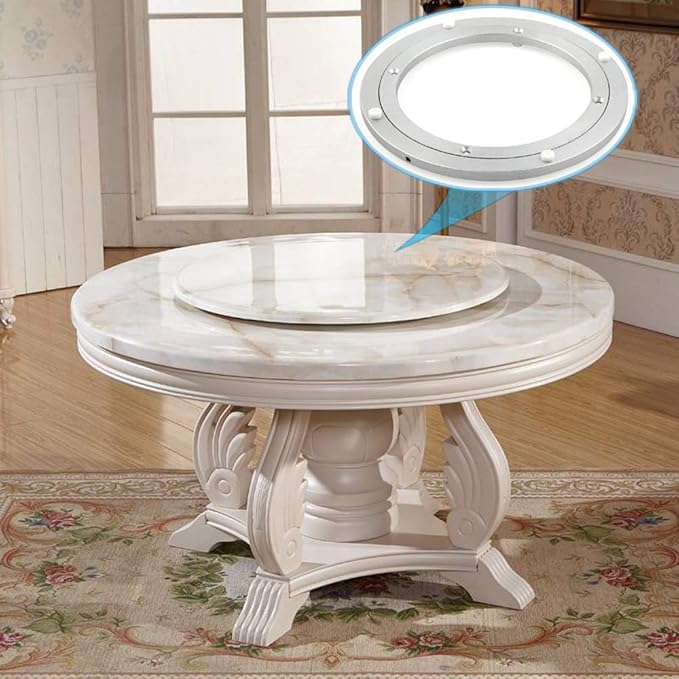 Aluminum Heavy Duty Lazy Susan Rotating Turntable Bearing Swivel Plate Hardware for Dining-Table (18 inch (12mm))