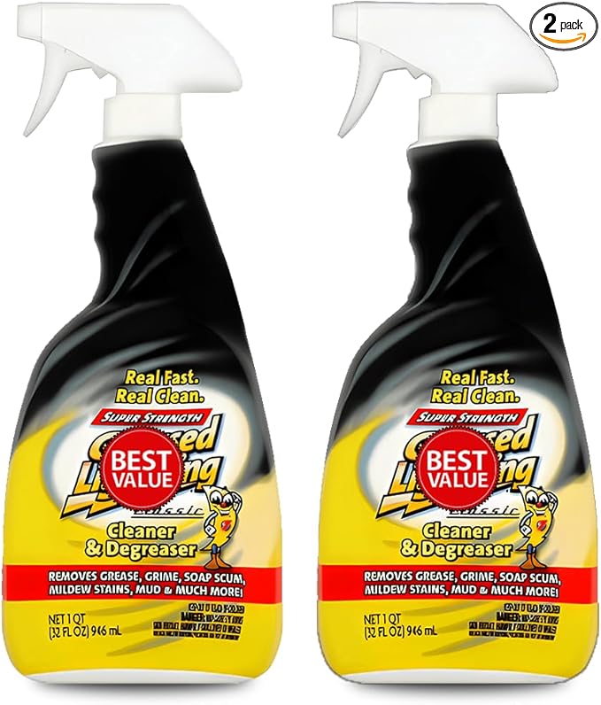 Super Strength Multi-Purpose Cleaner & Degreaser 32 fl oz – Heavy Duty All Purpose Cleaning Spray for Kitchen, Bathroom & Garage – Cuts Grease, Grime & Stains on Hard Surfaces - (Pack of 2)