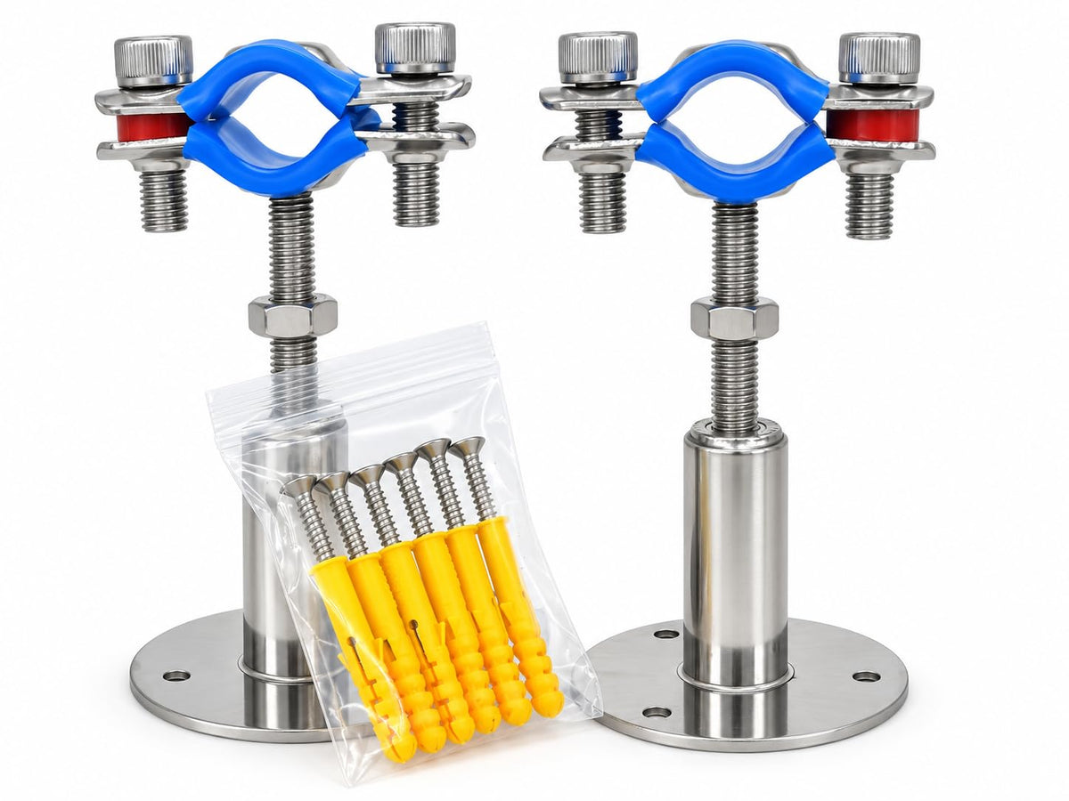 1/2" OD Adjustable Pipe Clamp, Regular 2"–4", 2 Pack - Image 1