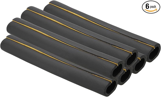PATIKIL 1-1/2"(38mm) ID 2-1/4"(58mm) OD Pipe Insulation Foam Tube, 6Pcs 1.3Ft Self Adhesive Pre Slit Pipe Insulation Tube Cover Wrapping for Outdoor Winter Irrigation