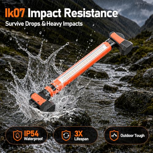 Magnetic Rechargeable LED Work Light Bar, 3000LM with Motion - Image 6