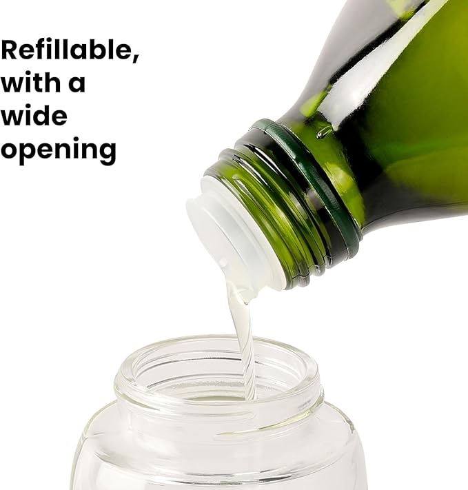 Mistifi Premium Oil Sprayer, Olive Oil Sprayer – Dark Glass Bottle for Cooking, Air Fryer & Salad – Fine Mist, Easy Press – Green Set of 2
