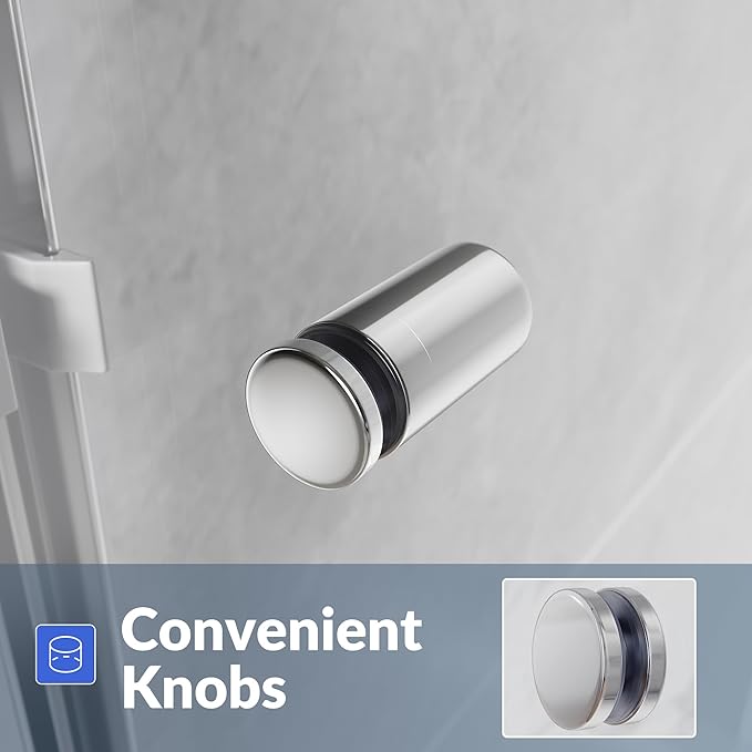 SUNNY SHOWER Bathtub Shower Door 60" W x 62" H Semi-Frameless Double Sliding Design Shower Tub Door 1/4" Clear Glass Panel, Chrome Finish