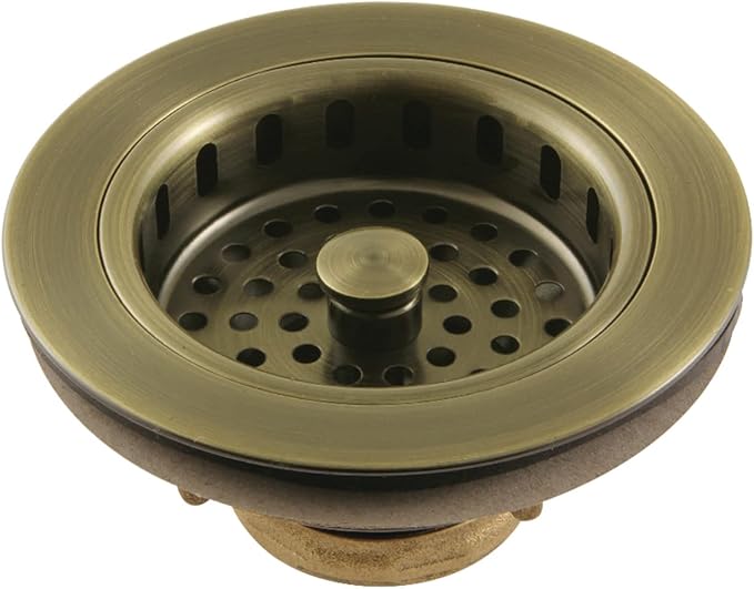 Kingston Brass KBS1003 Made to Match Basket Strainer, 4-1/2" Diameter, Antique Brass