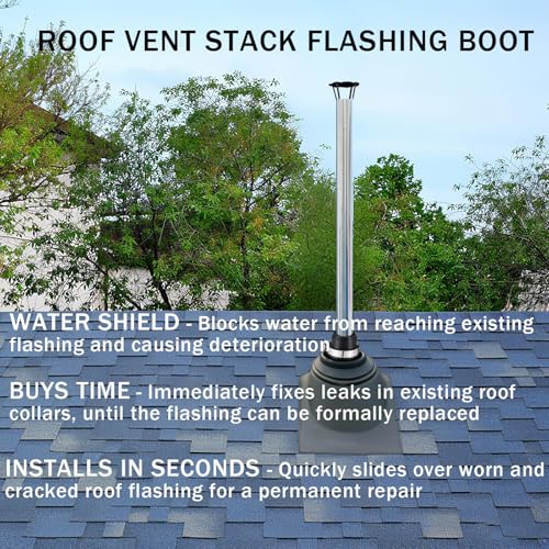 2-Pack Roof Vent Pipe Repair Boot Kit, 1.5"-2" Universal Fit - Image 6