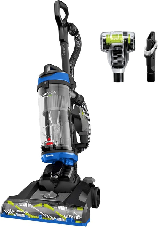 Bissell CleanView Swivel Vacuum with Triple Action Brush Roll, Swivel Steering, Extension Wand, Easy-Empty Dirt Tank, Multi-Cyclonic Suction System, New 2024 Model