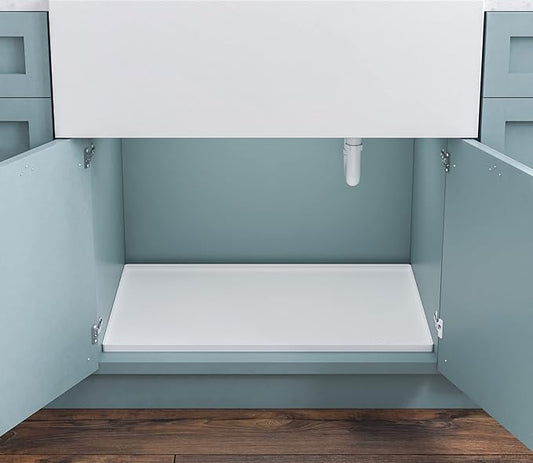 BASIN - Under Sink Mat for Bathroom - The Original Silicone Under Sink Mats for Bathroom Waterproof - Under Sink Tray for Bathroom Waterproof - Under Sink Cover Vanity Liner White 28x19