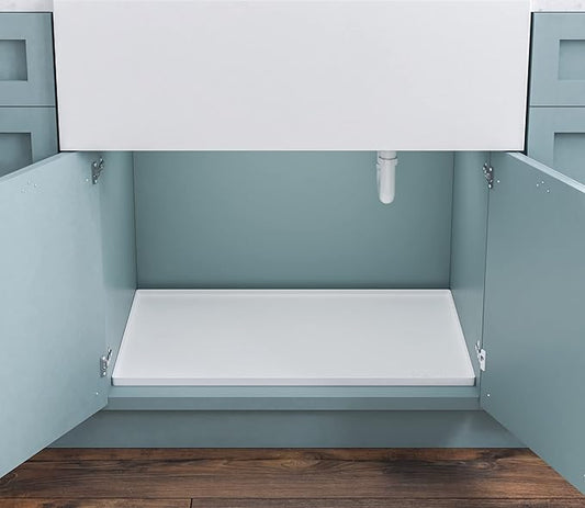 BASIN - Heavy Duty Under Sink Mat - The Original Silicone Under Sink Mats for Kitchen Waterproof - Cabinet Liner - Organizers and Storage - Under Sink Cover Kitchen Cabinet Liner White 22x22