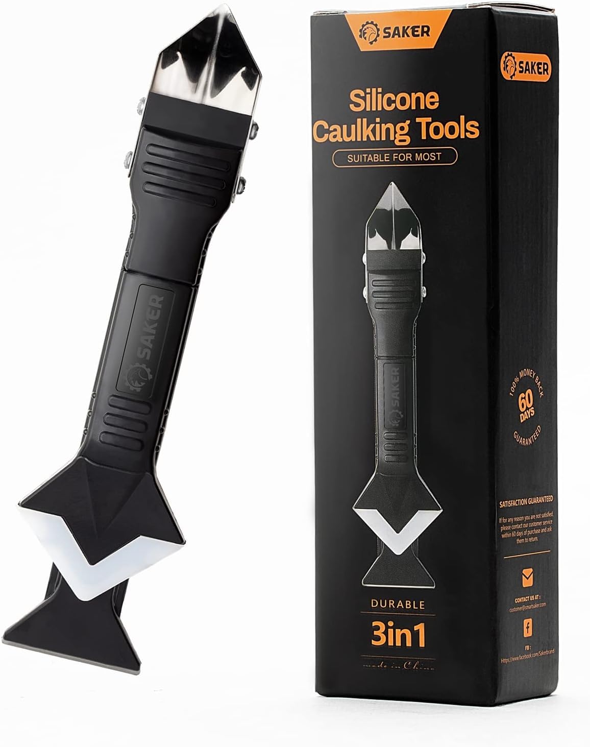 Saker Silicone Caulking Tool 3-in-1 Grout Removal Tool - Image 1