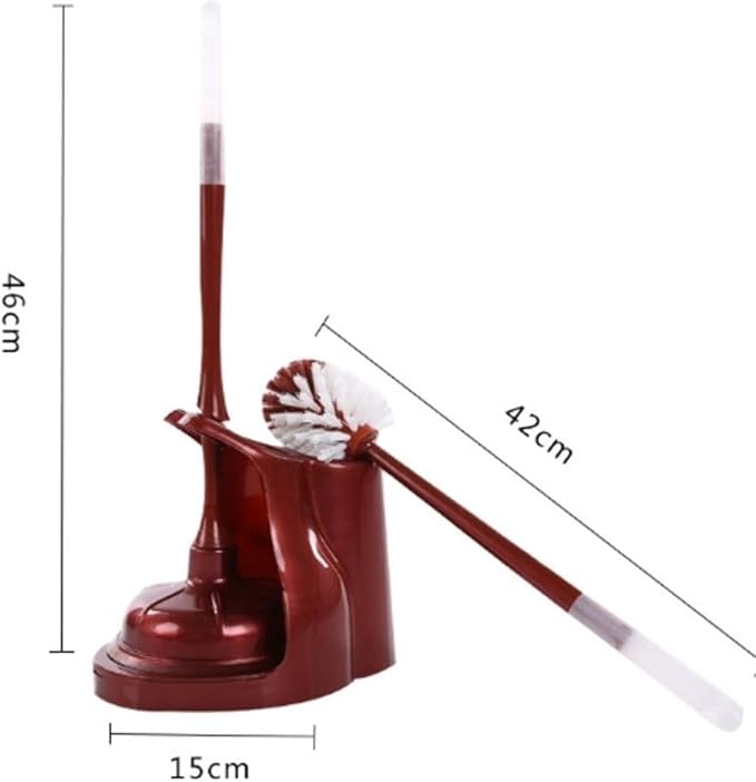 Household Toilet Plunger with Brush,2-in-1 Plunger and Toilet Brush Combo with Holder for Bathroom Storage Organization Deep Cleaner (Color : Red)