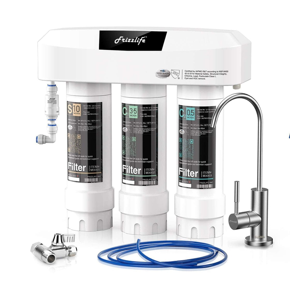Frizzlife Under Sink Water Filter System, NSF/ANSI 53&42&372 - Image 1