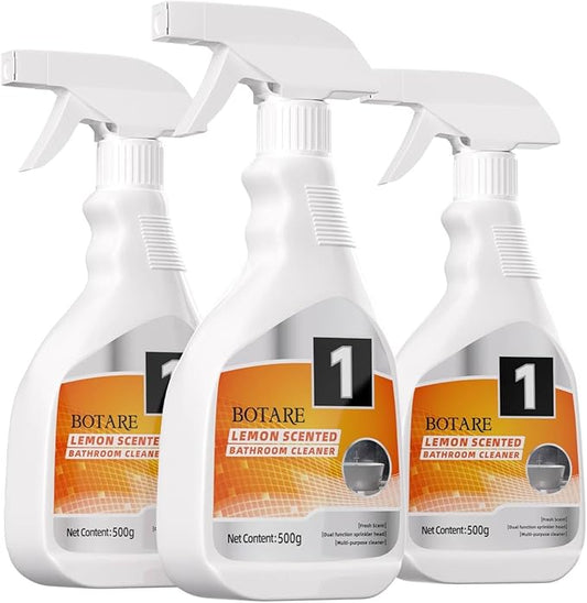 Bathroom Cleaner Spray - Removes Soap Scum, Hard Water Stains - All-Purpose Shower, Tub, Toilet, Tile, Sink and Fixtures Alternative with - Fresh Scent, 17.9 oz (3-Bottle Pack)