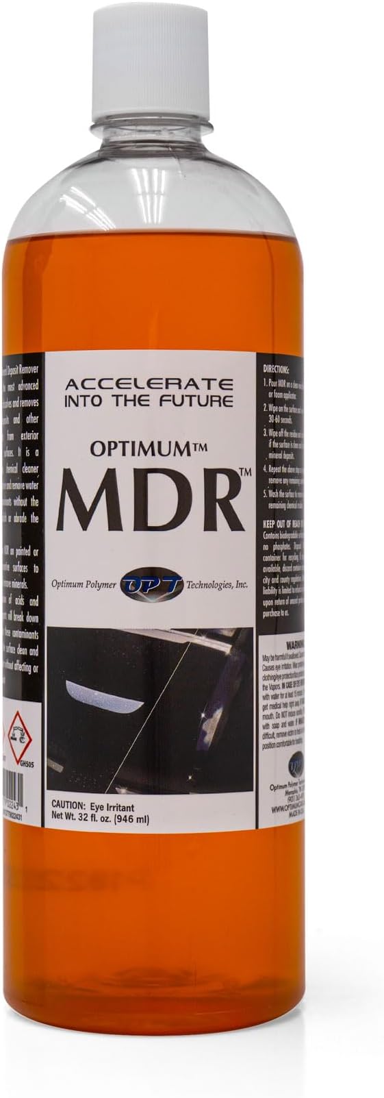 Optimum MDR Mineral Deposit Remover - Removes Stubborn Mineral Deposits, Heavy Duty Water Spot Remover for Cars, Trucks, SUVs, Boats, Motorcycles, and RVs (32 Oz)